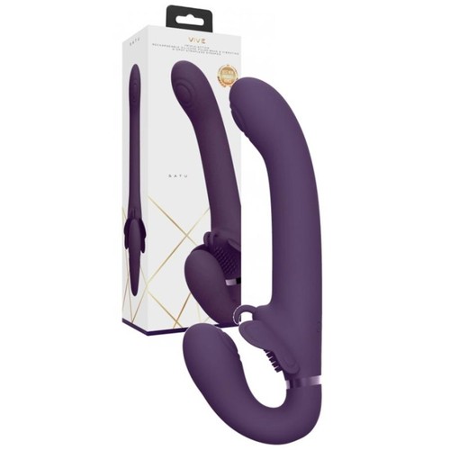 Vibratore strap rosa doppio - vibratore,