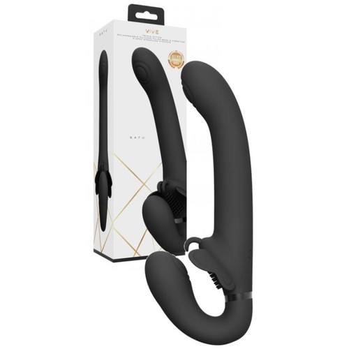 Vibratore strap rosa doppio - vibratore,